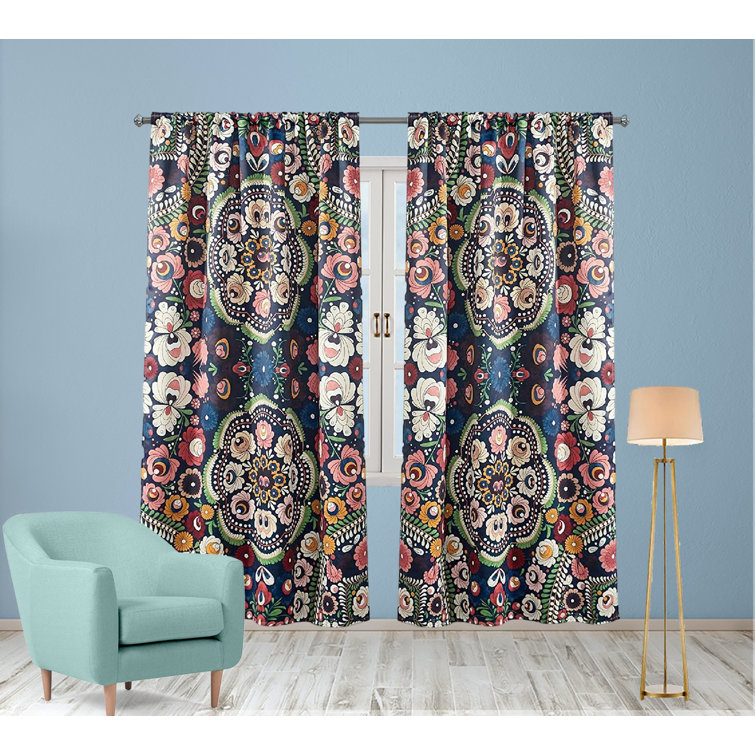 Frifoho Floral Blackout Curtains For Bedroom 2 Panels, Liv Polyester